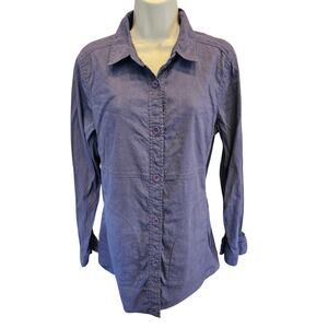 Eileen fisher linen blend shaket purple career casual warm womens small demure